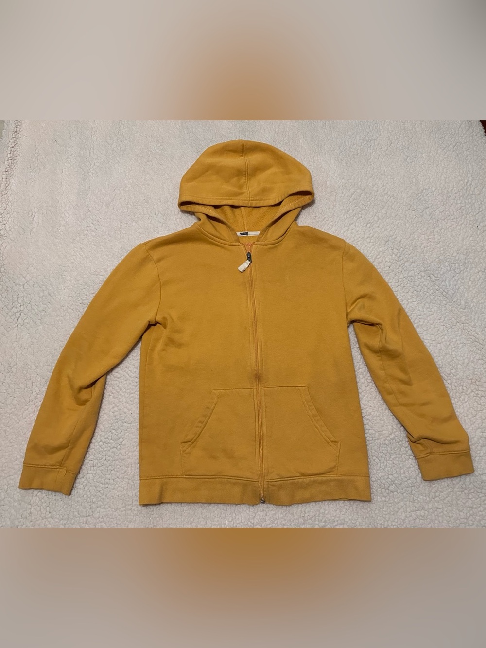 Cat & Jack Boy’s L 12-14 Mustard Yellow Zip-Up Hoodie Kangaroo pockets